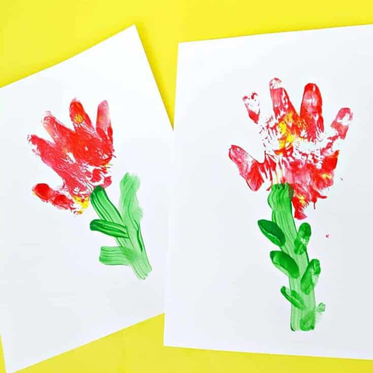 Image for Hand print flower paintings for toddlers