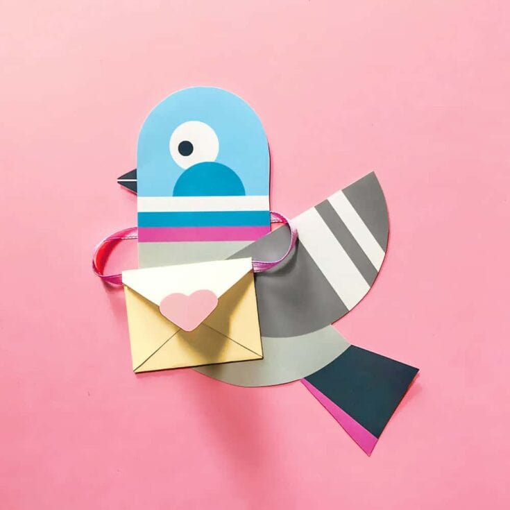 Image for A Messenger Pigeon Valentine Craft for Kids (With a Free Printable!)