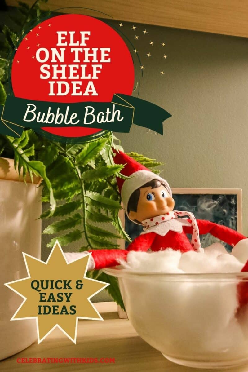 Elf on the shelf idea cotton ball bath Celebrating with kids