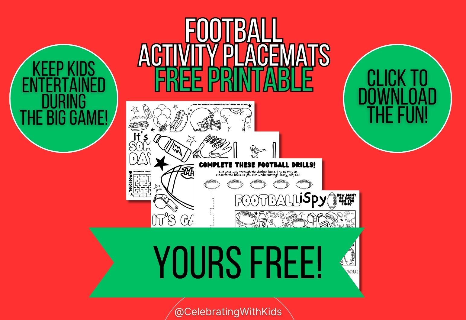 Football Activity Placemats