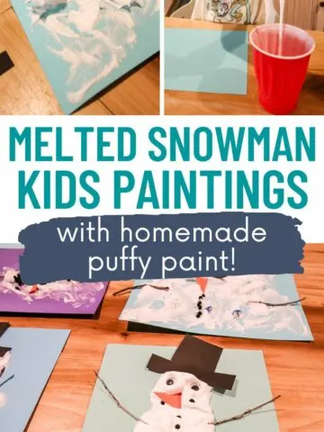 melted snowman kids paintings