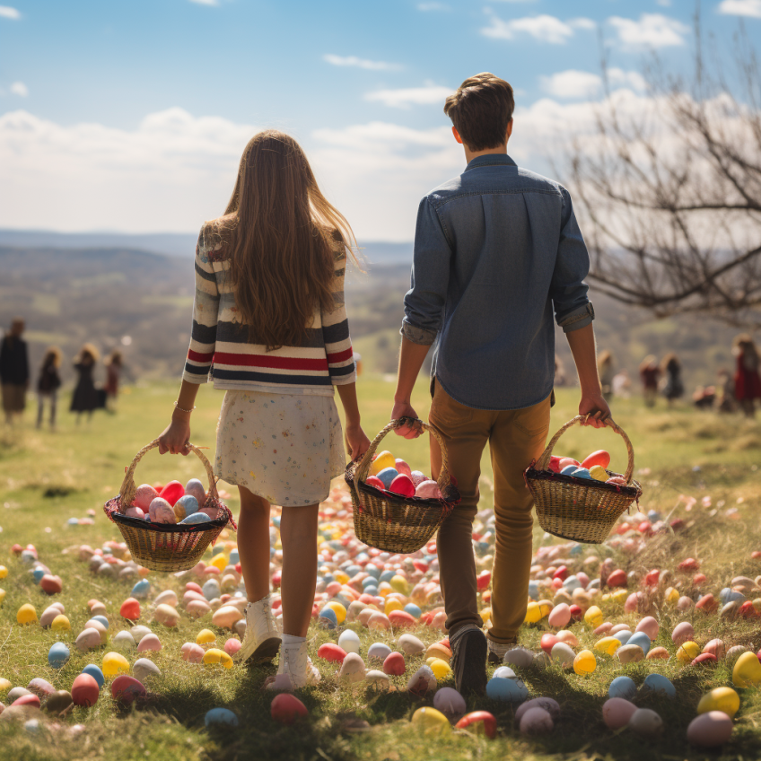 teens at an easter egg hunt