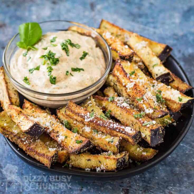 Image for Baked Eggplant Fries with Chipotle Basil Sauce