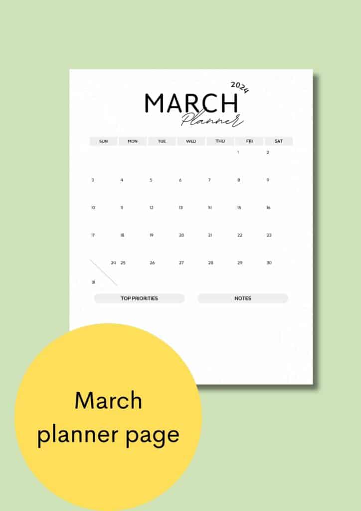 march planner page