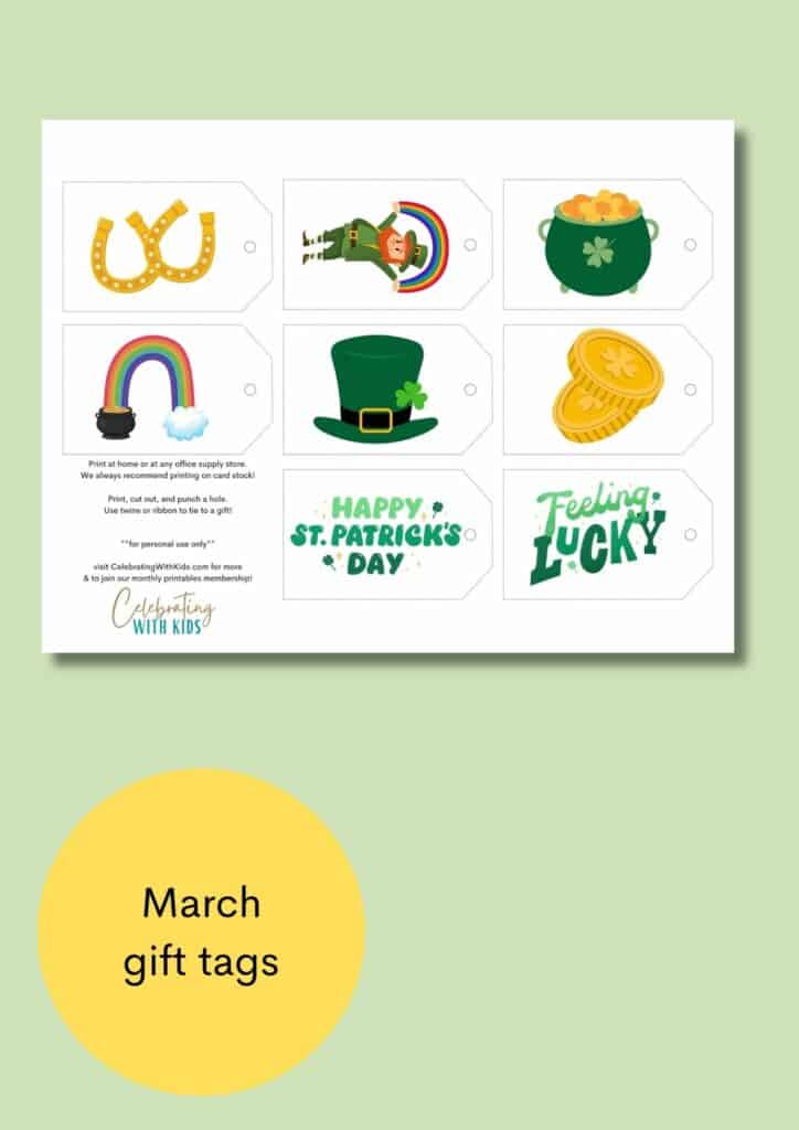 march gift tags