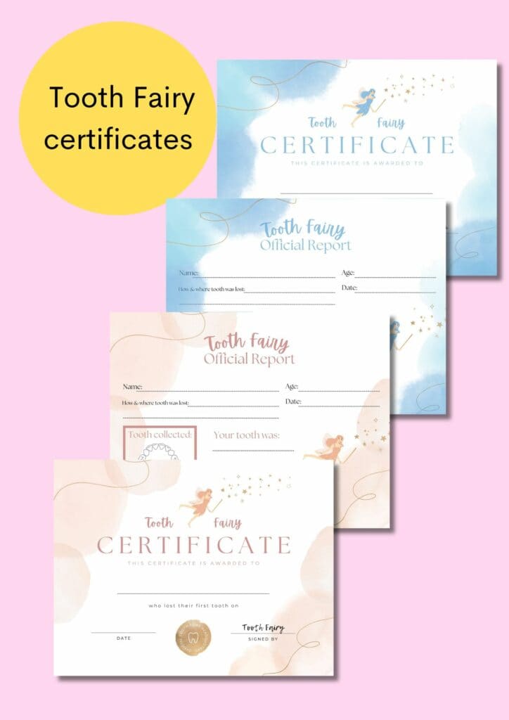 tooth fairy certificates