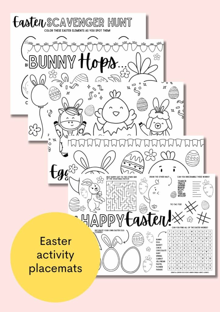 easter activity placemats