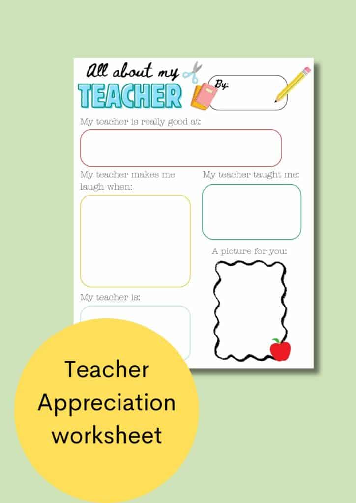 teacher appreciation worksheet