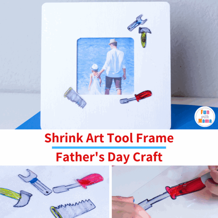 Image for Homemade Father's Day Craft- Shrink Art Tool Frame