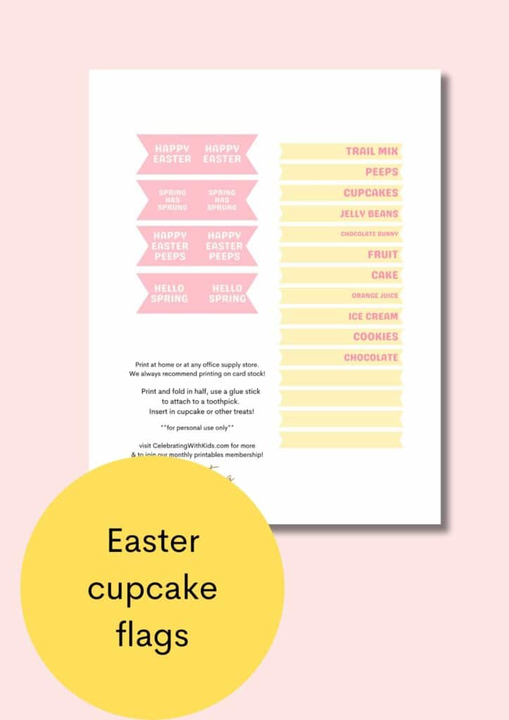 easter cupcake flags