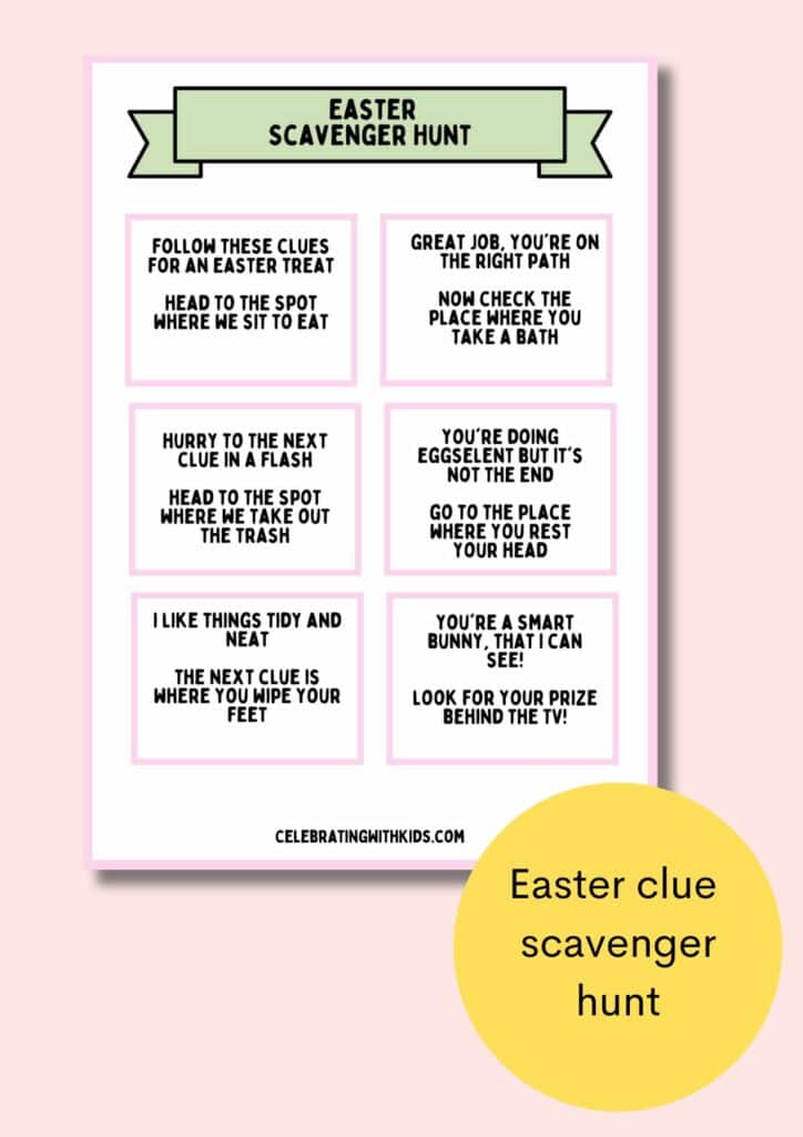 easter clue scavenger hunt