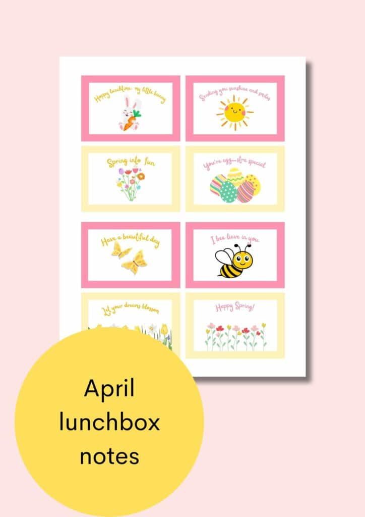 spring lunchbox notes