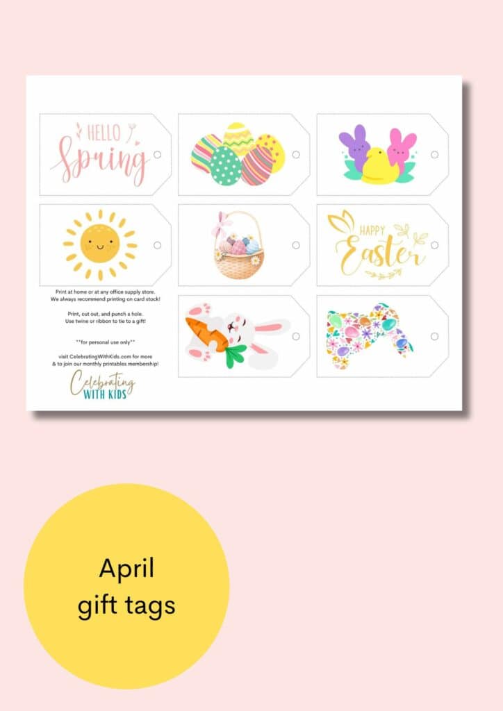 spring gift tags