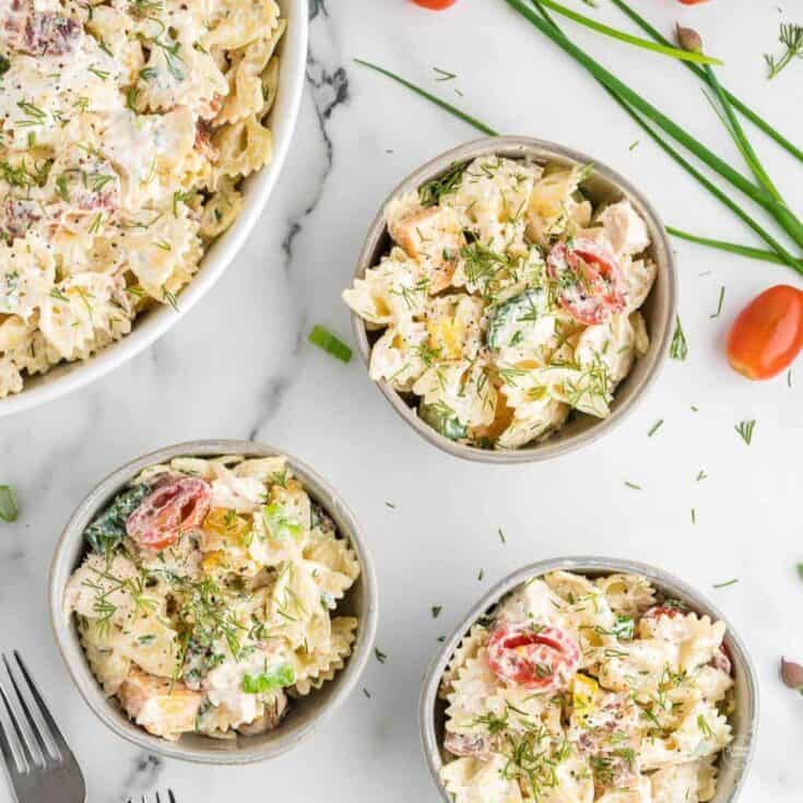 Image for Best Chicken Bacon Ranch Pasta Salad Recipe