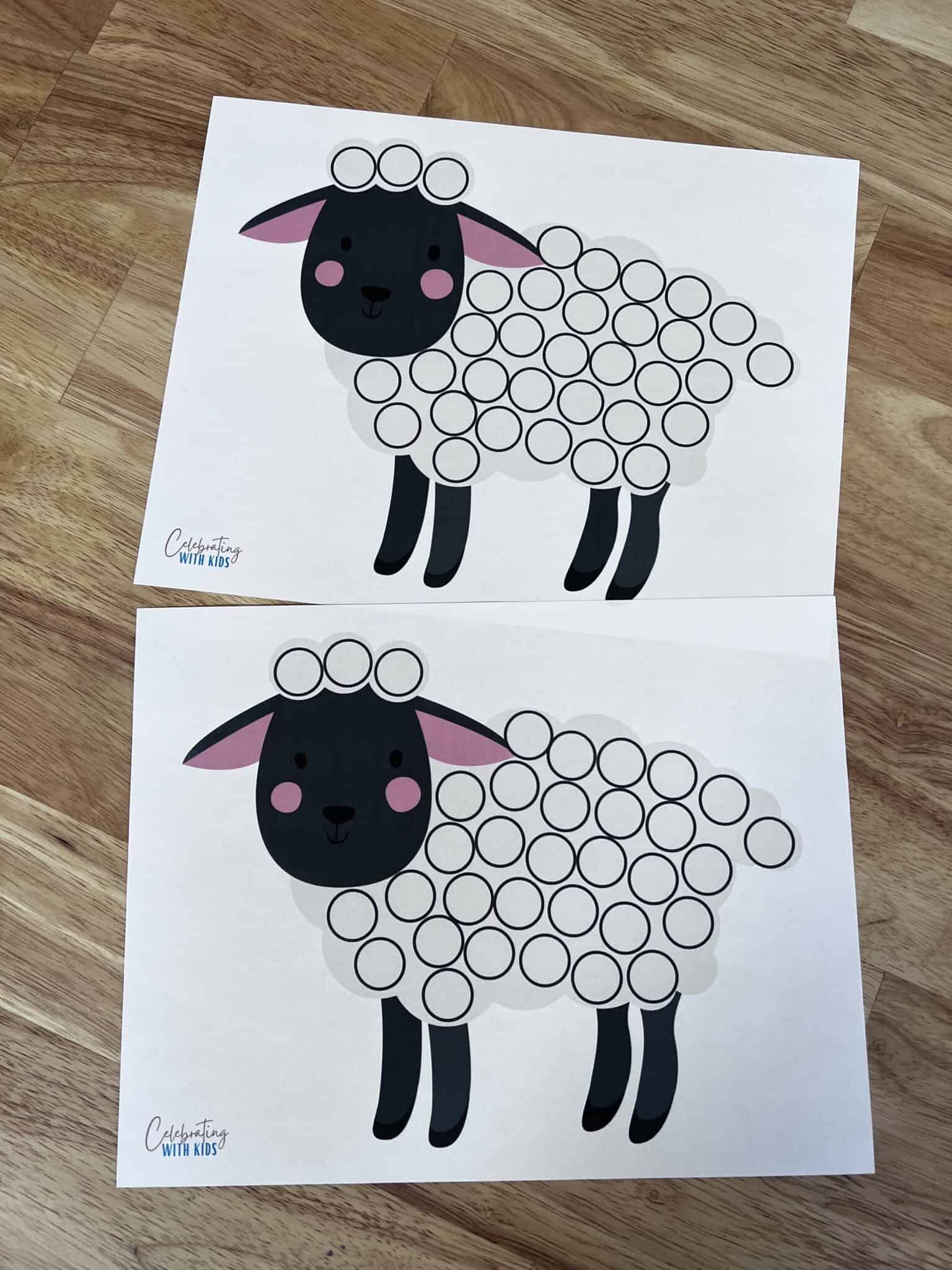 Sheep cotton ball craft free printable template Celebrating with kids Sheep cotton ball craft free printable template Celebrating with kids