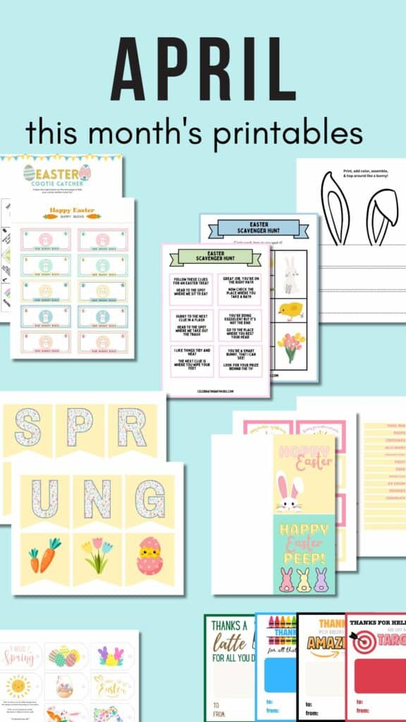 april this months printables