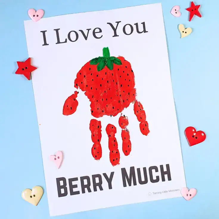 Image for Love You Berry Much Handprint Craft (Free Printable)