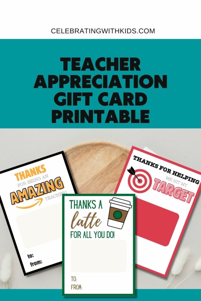 Teacher Appreciation Gift Card Holders - FREE Printable - Celebrating ...