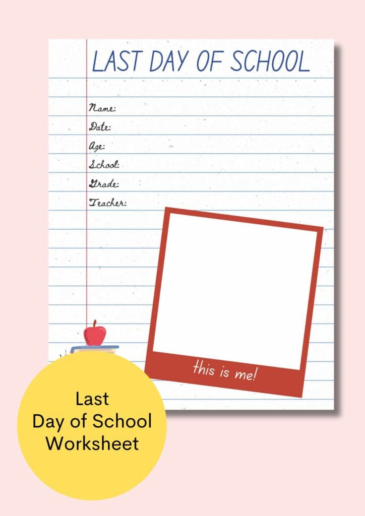last day of school worksheet