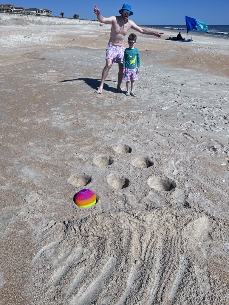 beach bowling game - no equipment needed