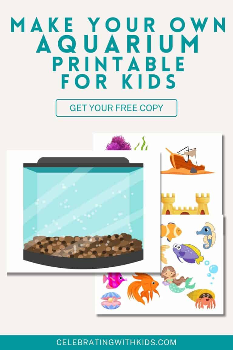Make your own aquarium printable for kids celebrating with kids
