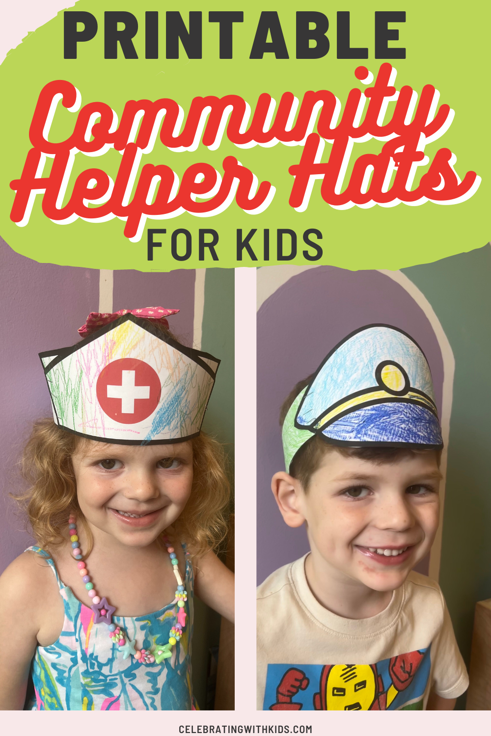 printable community helper hats for kids