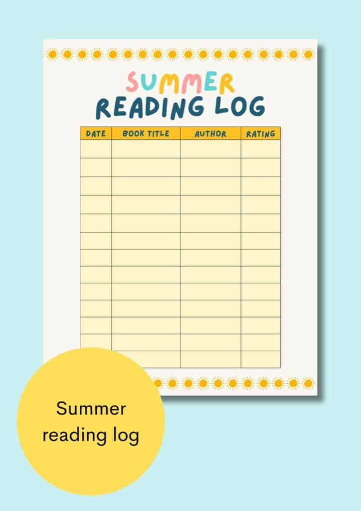 summer reading log