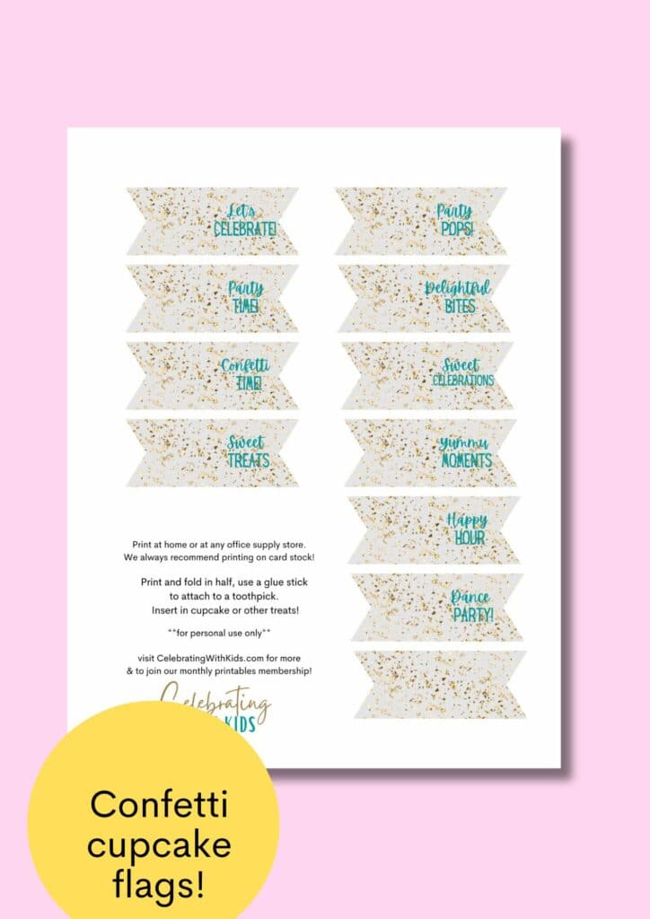 confetti cupcake flag