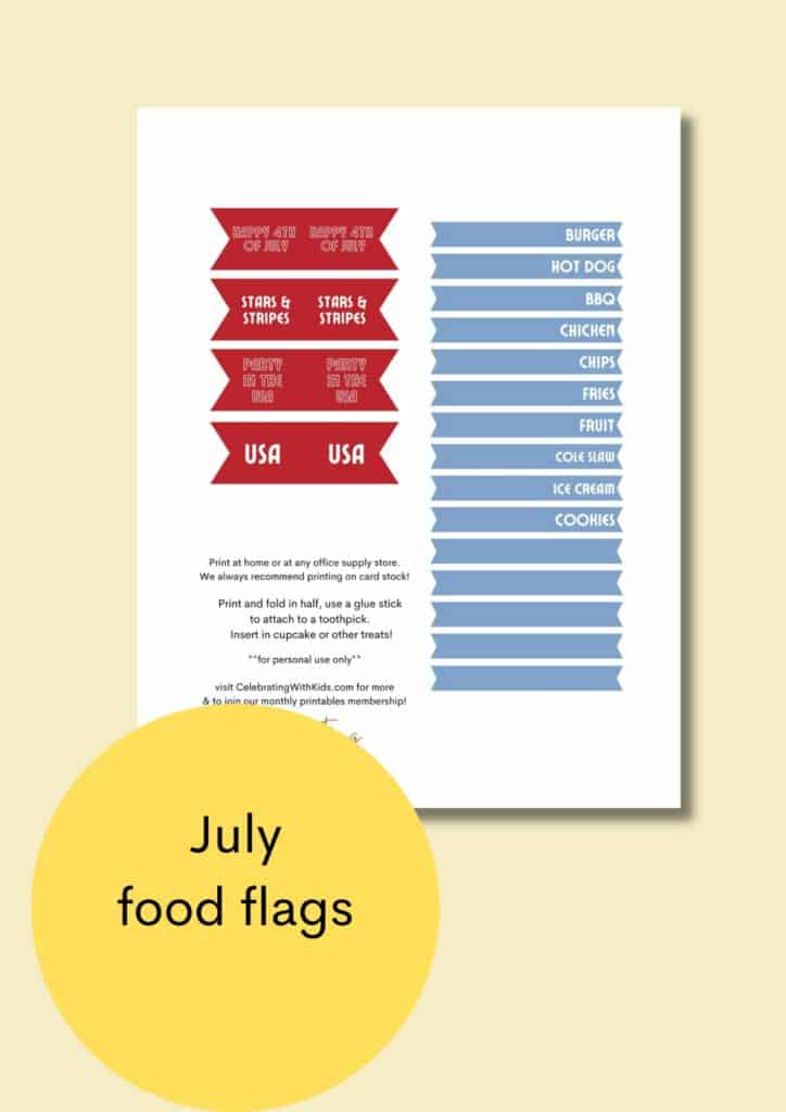 july cupcake flags