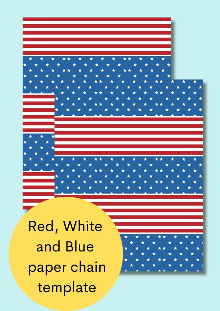red white and blue paper chain template