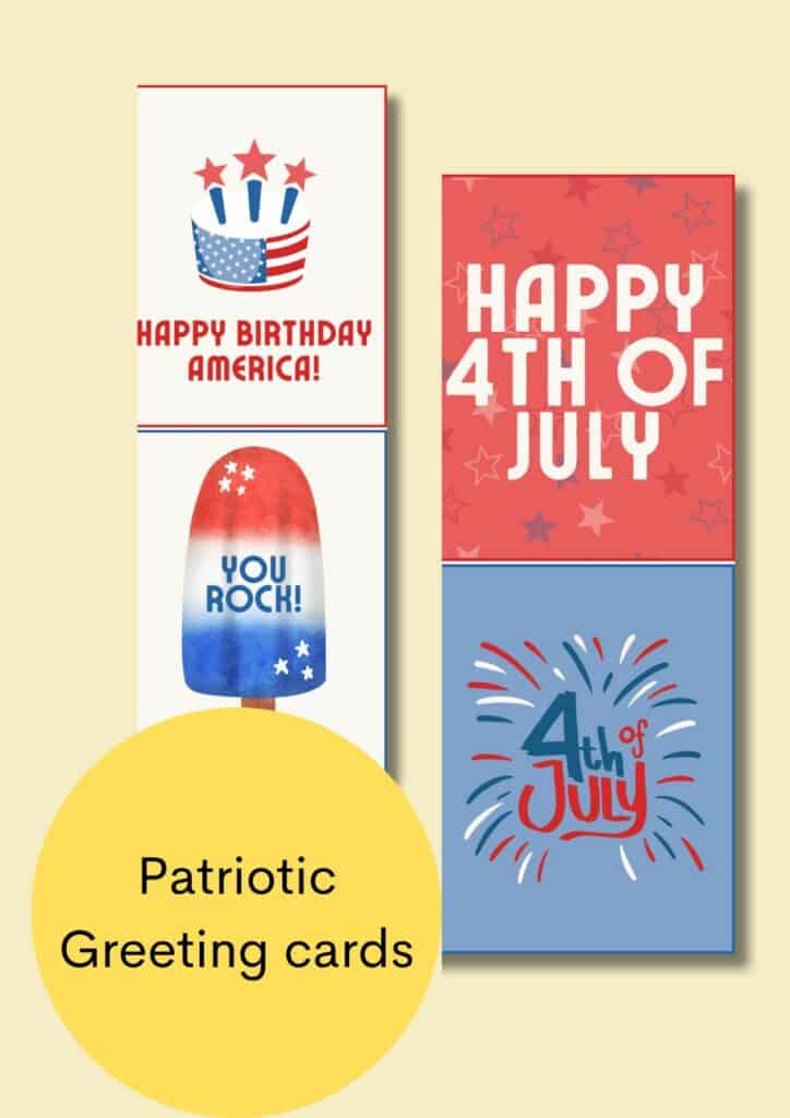 4th of july greeting cards