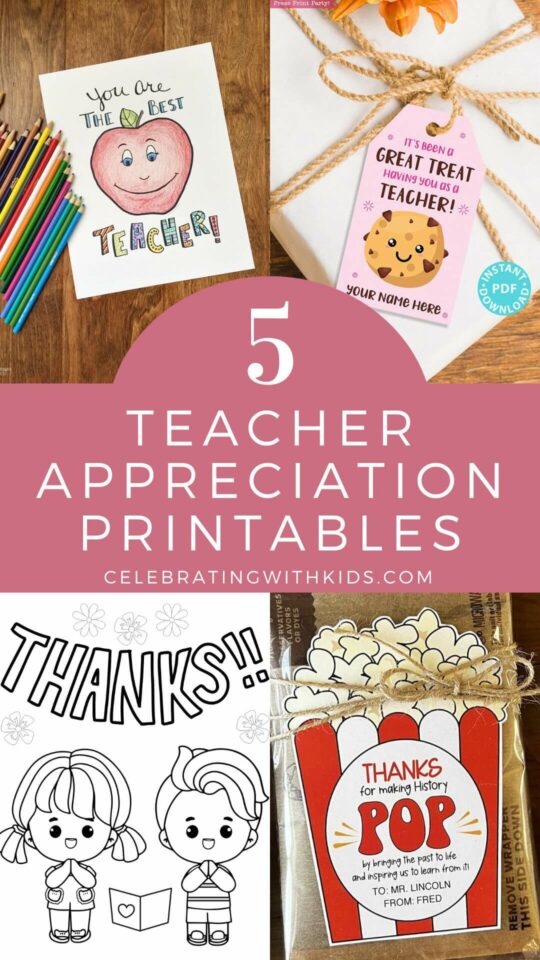 5 Teacher Appreciation Printables to Express Your Thanks - Celebrating ...