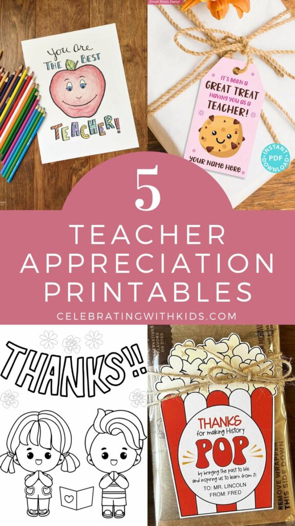 best teacher appreciation printables