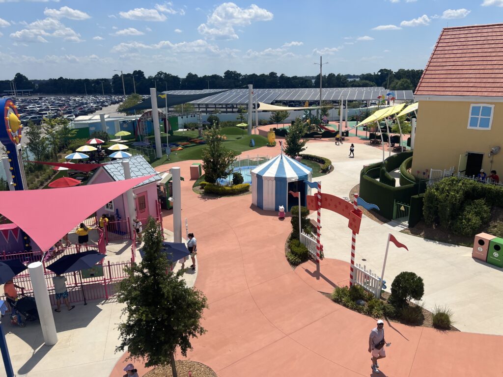 Overhead view of Peppa Pig Theme Park