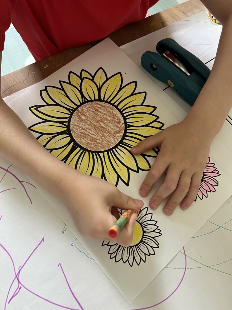 paper sunflower hat craft