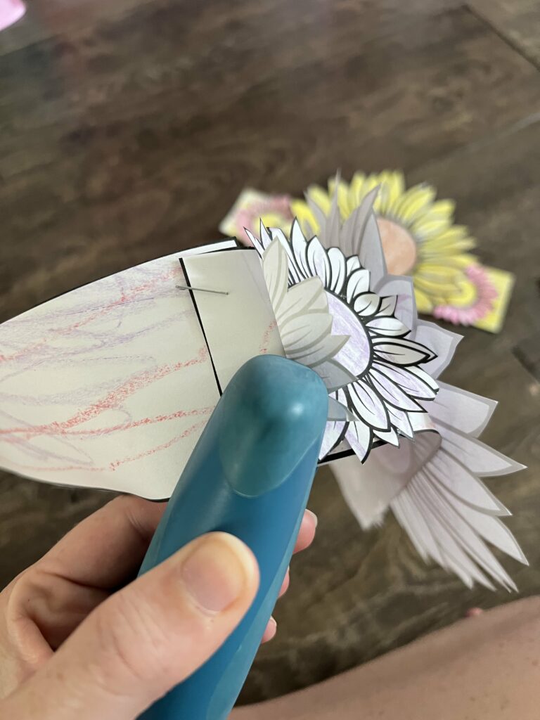 paper sunflower hat craft