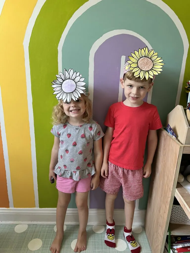 paper sunflower hat craft