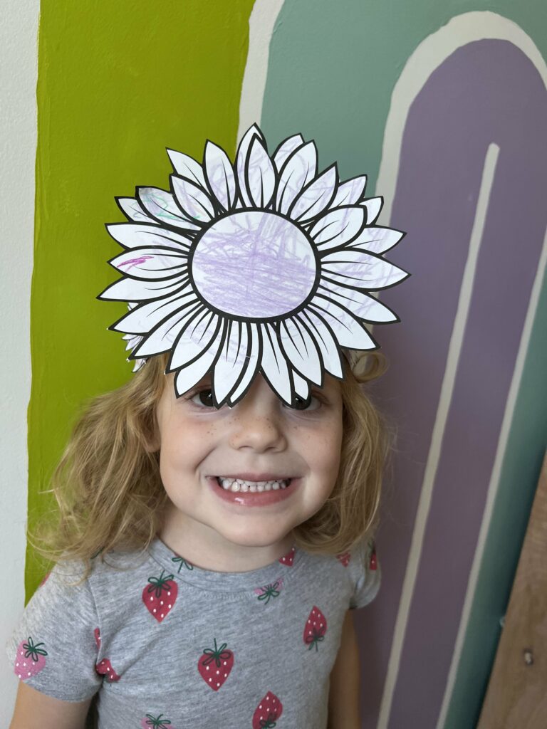 paper sunflower hat craft