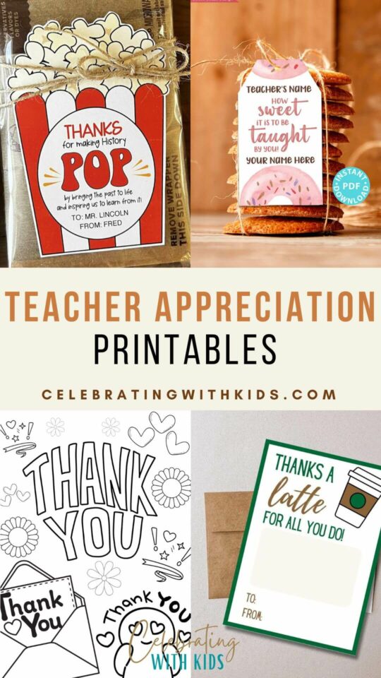 5 Teacher Appreciation Printables to Express Your Thanks - Celebrating ...