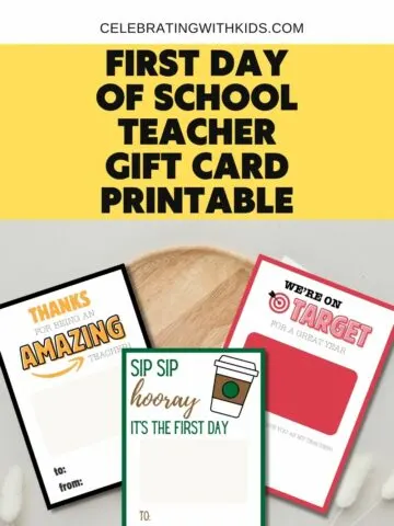 first day of school teacher gift card printable