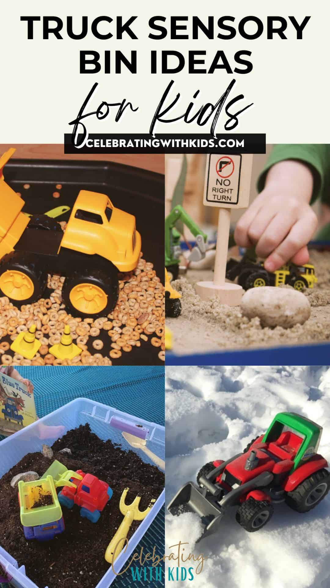 12 Creative Truck Sensory Bin Ideas - Celebrating with kids