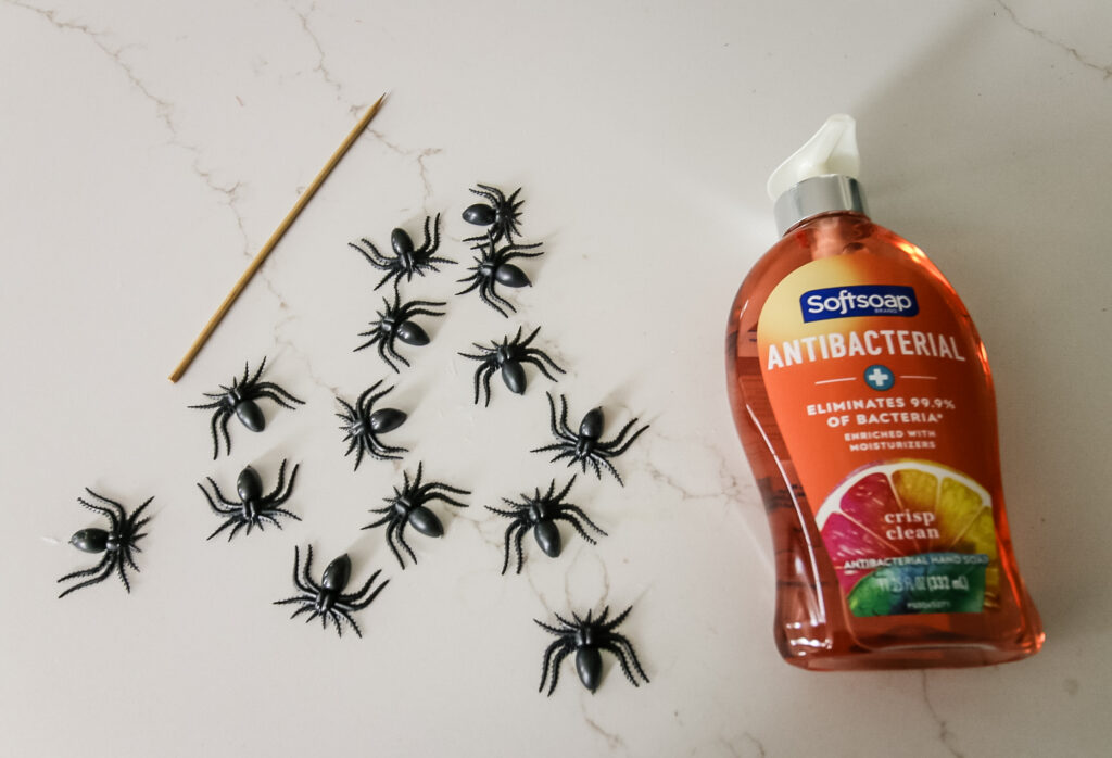 supplies needed to make spider soap dispenser