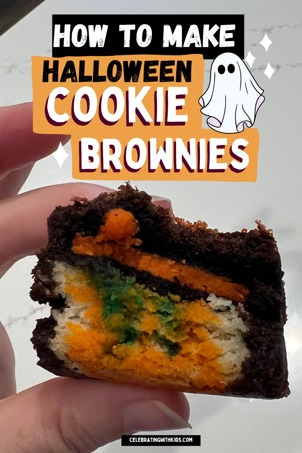 halloween cookie brownies