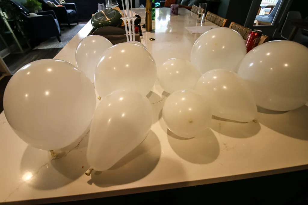 white balloons