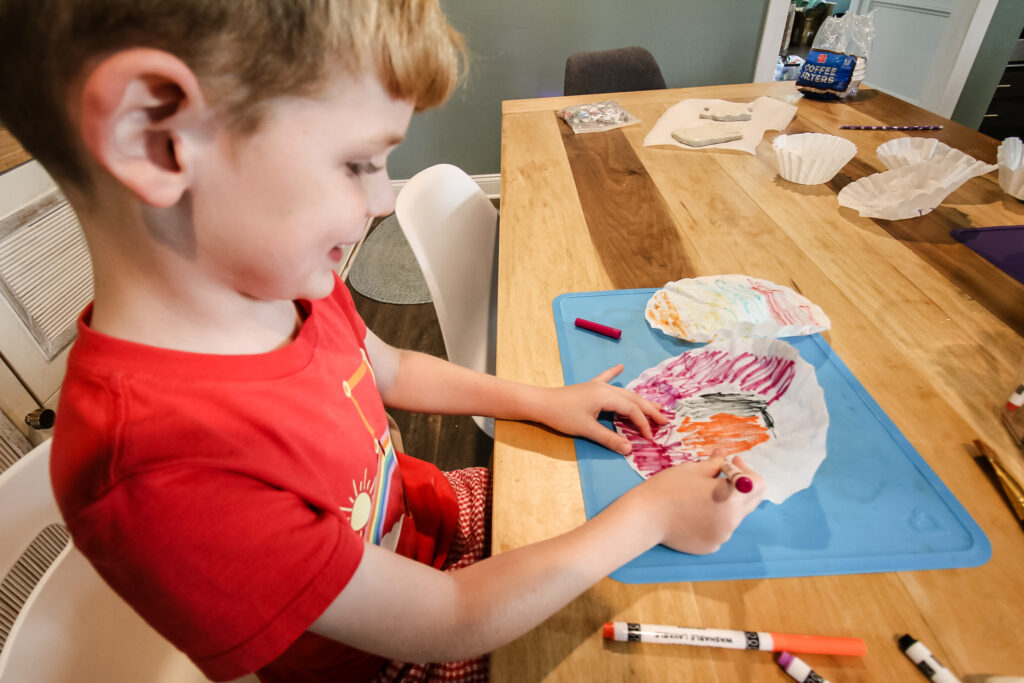 coloring coffee filters