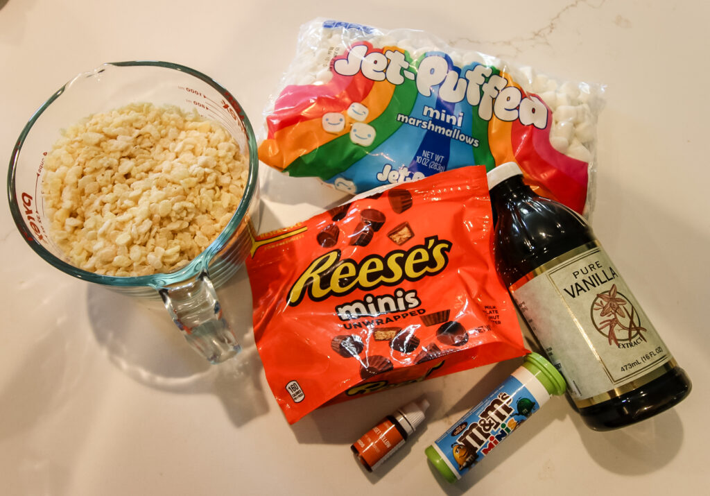 ingredients to make Pumpkin Rice Crispy Treats