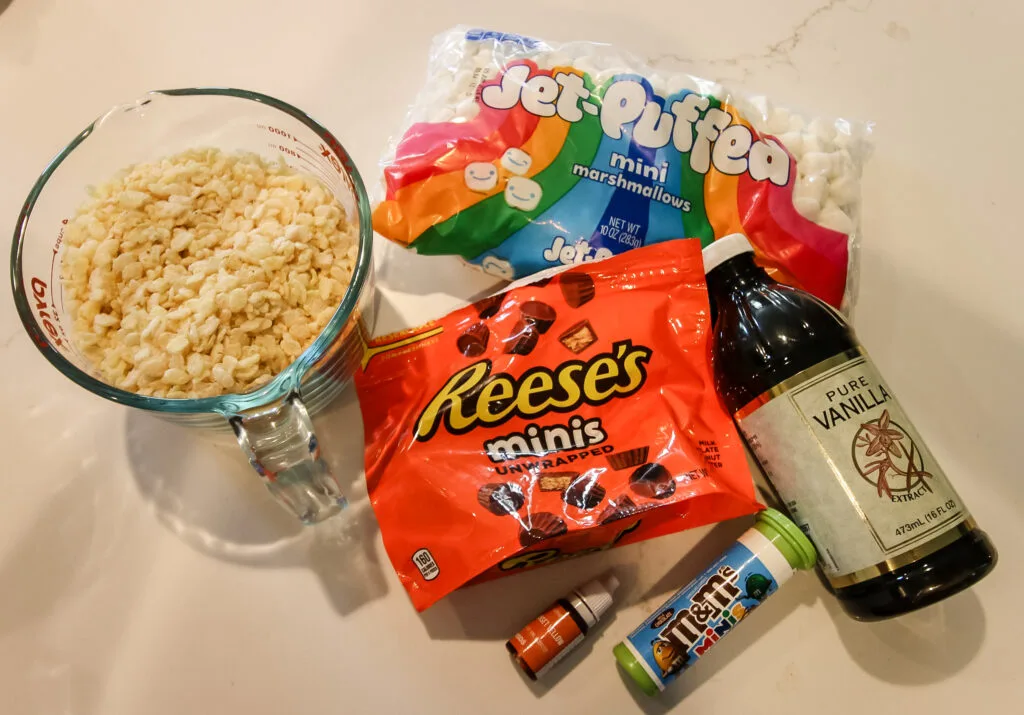 ingredients to make Pumpkin Rice Crispy Treats