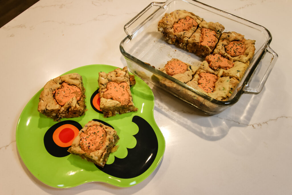 Halloween Animal Cookie Blondies