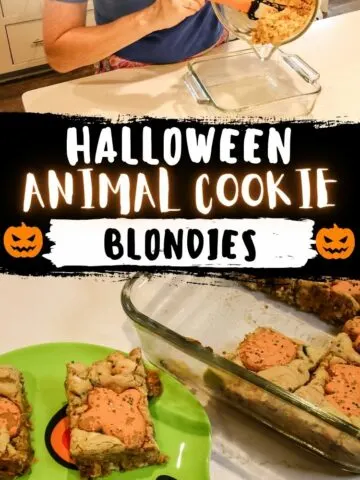 Halloween Animal Cookie Blondies