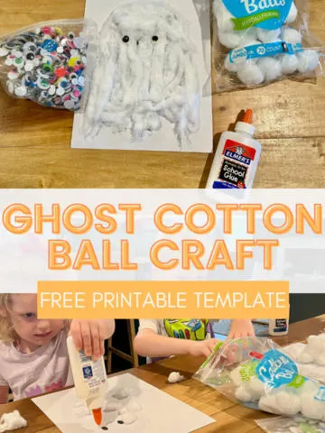 sample of ghost cotton ball craft